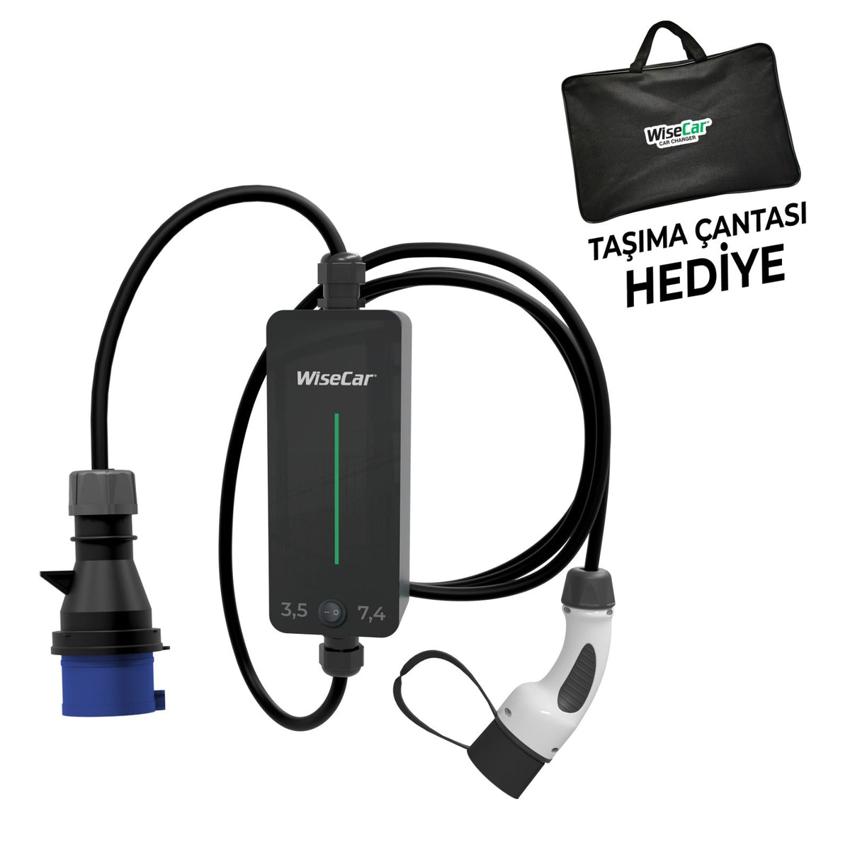 WiseCar WTP1 7.4 kW 便携式电动汽车充电器 WiseCar
