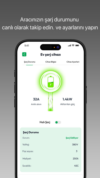 WiseCar WTL – Yapay Zeka Destekli Akıllı Elektrikli Araç Şarj Cihazı | 22 kW | Mobil Uygulama & WiseCar AI WiseCar