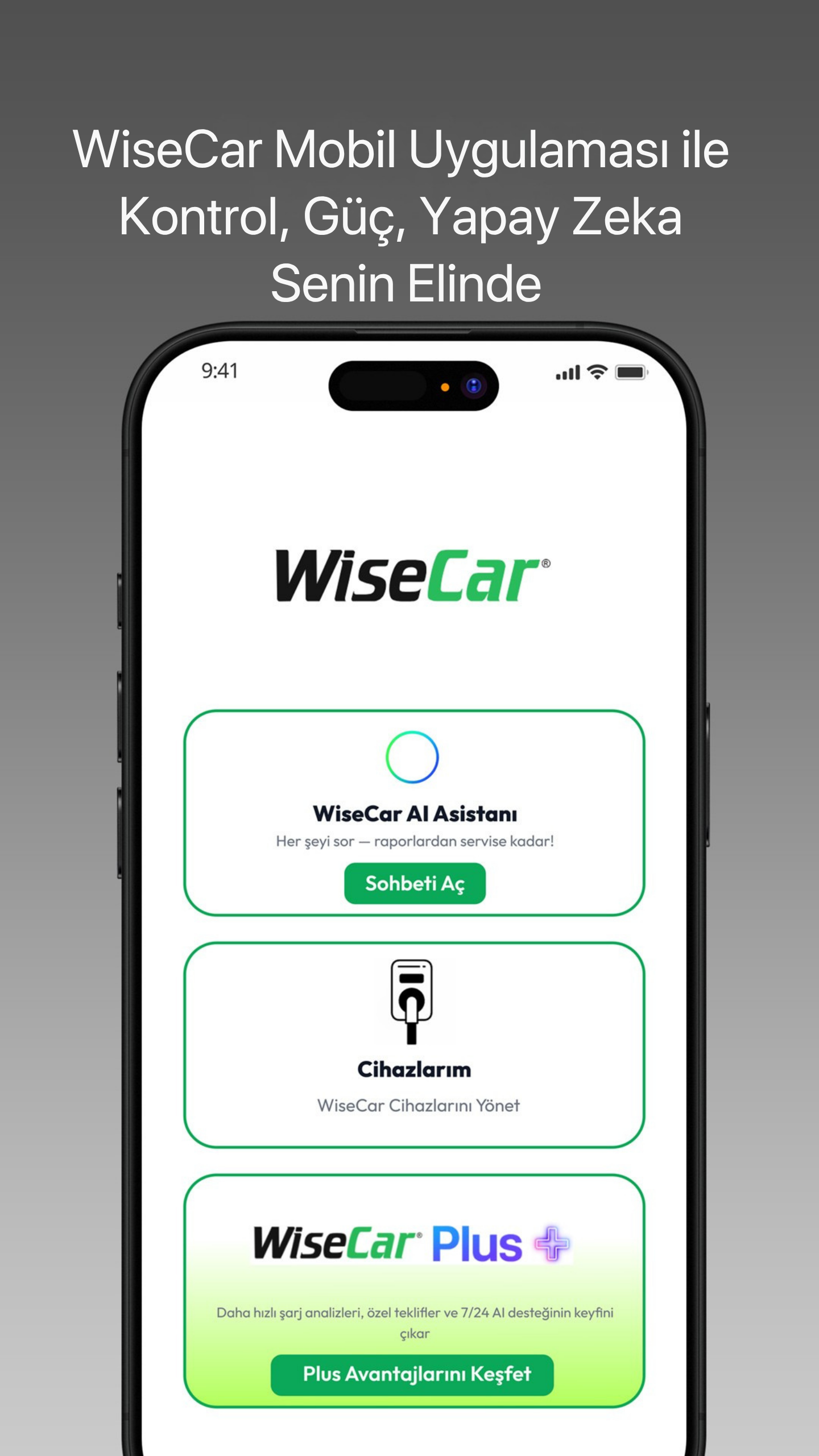 WiseCar WTL – Yapay Zeka Destekli Akıllı Elektrikli Araç Şarj Cihazı | 22 kW | Mobil Uygulama & WiseCar AI WiseCar