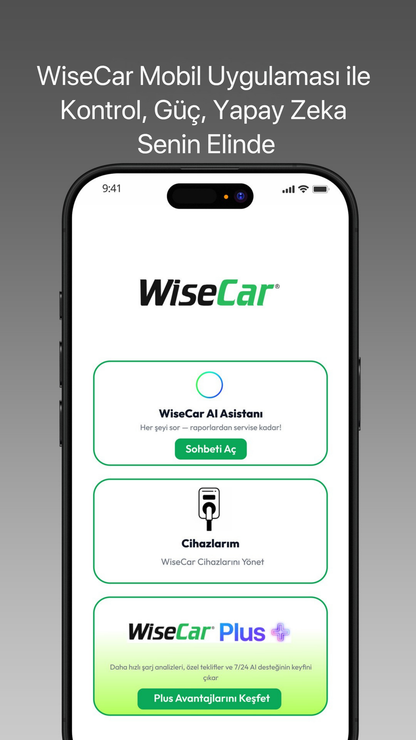 WiseCar WTL – Yapay Zeka Destekli Akıllı Elektrikli Araç Şarj Cihazı | 22 kW | Mobil Uygulama & WiseCar AI WiseCar