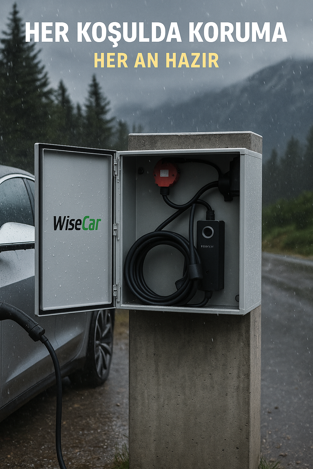 WiseCar IP65 防护箱 – 40x60x20 cm｜电动汽车充电器户外箱（BEIK10 标准）WiseCar
