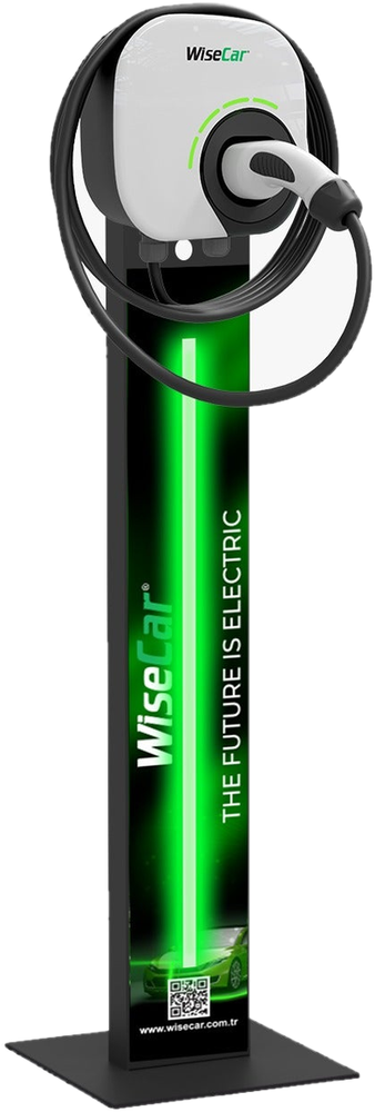 WiseCar WTL Pedestal – AI-Powered Smart Electric Vehicle Charger | 22 kW | Mobile App & WiseCar AI